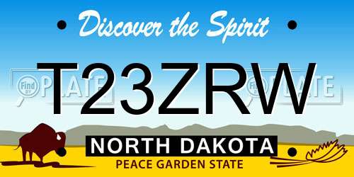 T23ZRW North Dakota License Plate