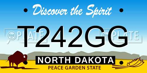 T242GG North Dakota License Plate