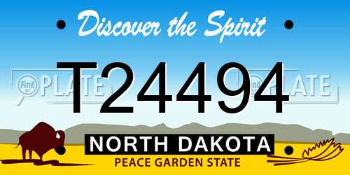 T24494 North Dakota License Plate