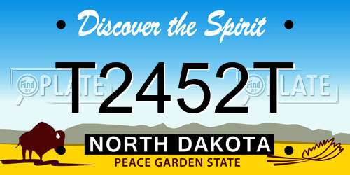 T2452T North Dakota License Plate
