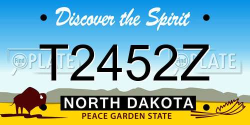T2452Z North Dakota License Plate