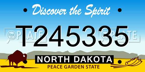 T245335 North Dakota License Plate