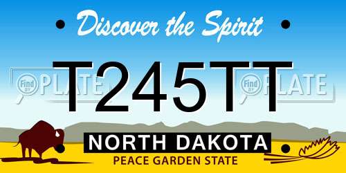 T245TT North Dakota License Plate