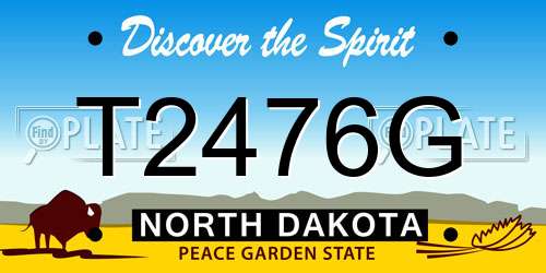 T2476G North Dakota License Plate