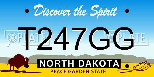 T247GG North Dakota License Plate