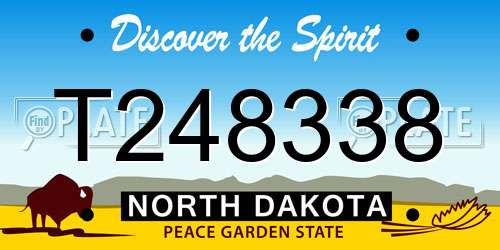 T248338 North Dakota License Plate