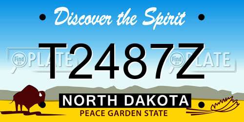T2487Z North Dakota License Plate