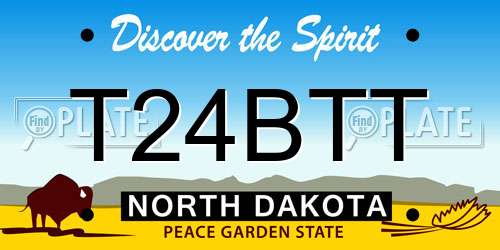 T24BTT North Dakota License Plate