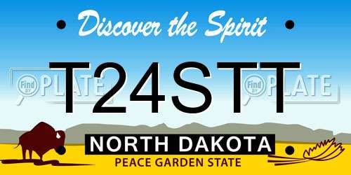 T24STT North Dakota License Plate