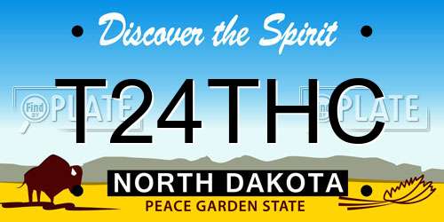 T24THC North Dakota License Plate
