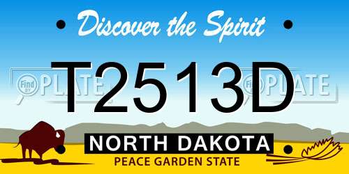 T2513D North Dakota License Plate
