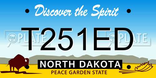 T251ED North Dakota License Plate