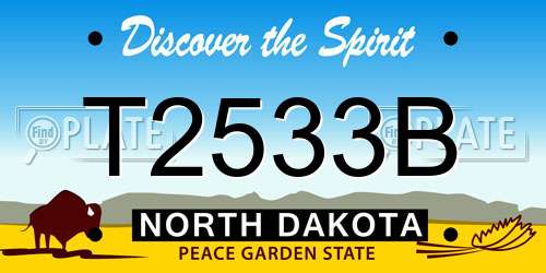 T2533B North Dakota License Plate