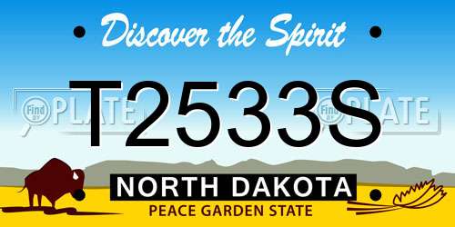T2533S North Dakota License Plate