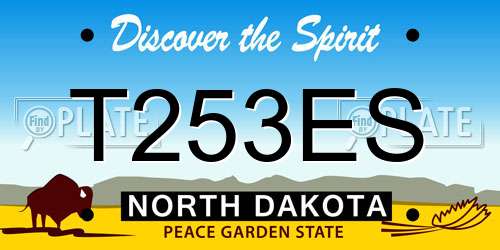 T253ES North Dakota License Plate