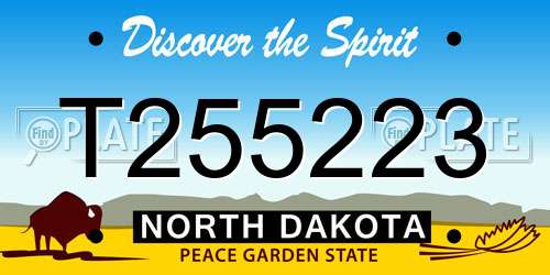 T255223 North Dakota License Plate