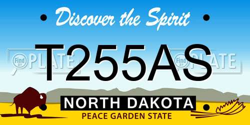 T255AS North Dakota License Plate