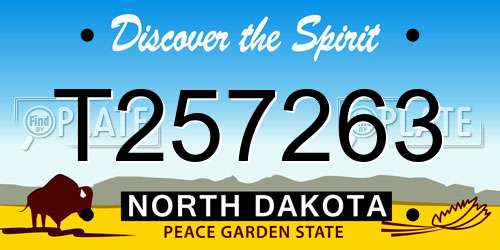 T257263 North Dakota License Plate