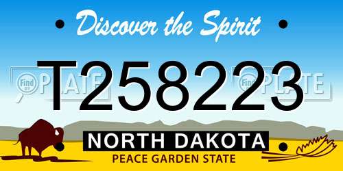 T258223 North Dakota License Plate