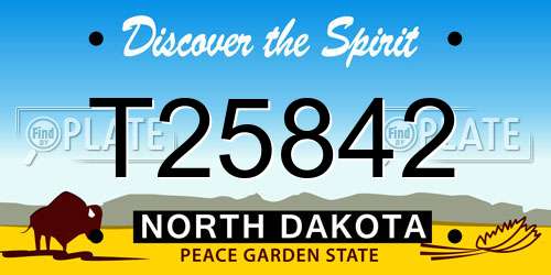 T25842 North Dakota License Plate
