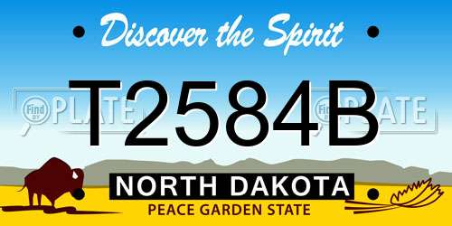 T2584B North Dakota License Plate
