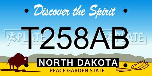 T258AB North Dakota License Plate