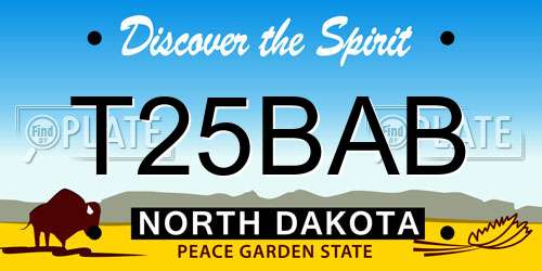 T25BAB North Dakota License Plate