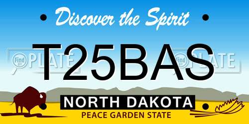 T25BAS North Dakota License Plate