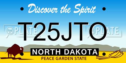 T25JTO North Dakota License Plate