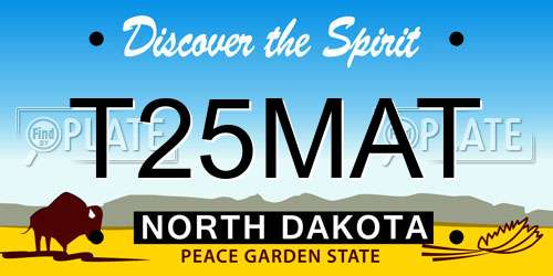 T25MAT North Dakota License Plate