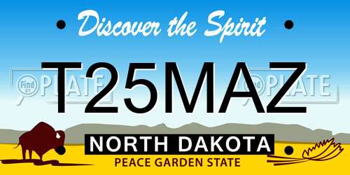 T25MAZ North Dakota License Plate