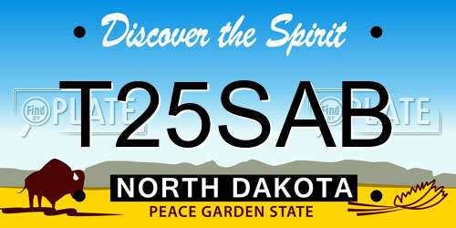 T25SAB North Dakota License Plate