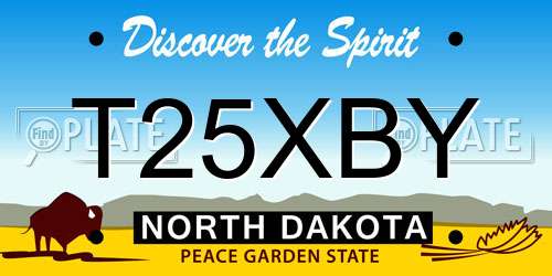 T25XBY North Dakota License Plate