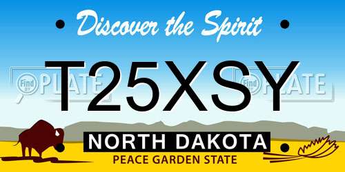 T25XSY North Dakota License Plate