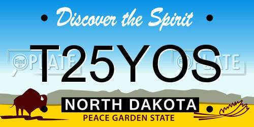 T25YOS North Dakota License Plate