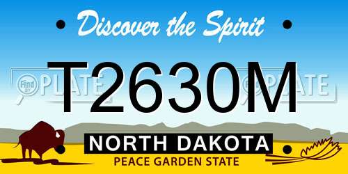 T2630M North Dakota License Plate