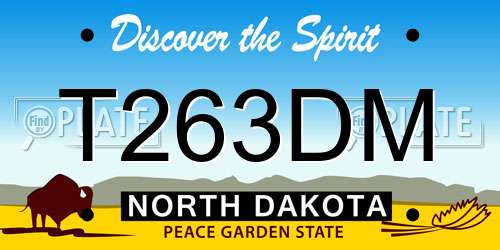 T263DM North Dakota License Plate