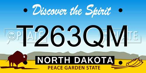 T263QM North Dakota License Plate