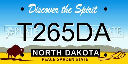 T265DA North Dakota License Plate