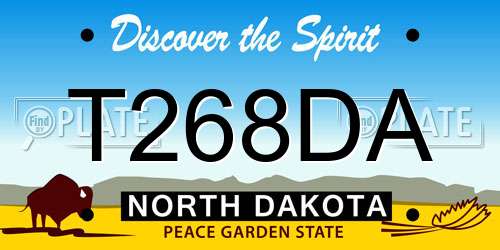 T268DA North Dakota License Plate
