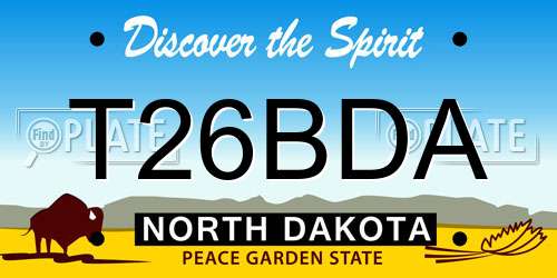 T26BDA North Dakota License Plate
