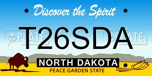 T26SDA North Dakota License Plate
