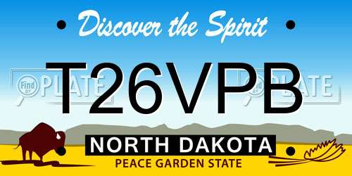 T26VPB North Dakota License Plate