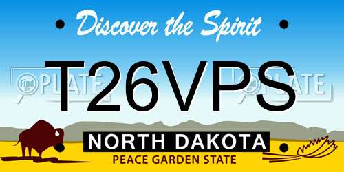 T26VPS North Dakota License Plate