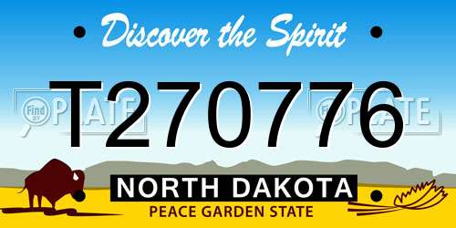 T270776 North Dakota License Plate