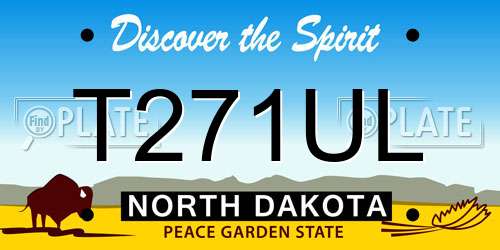 T271UL North Dakota License Plate