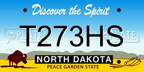 T273HS North Dakota License Plate