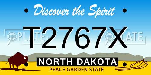 T2767X North Dakota License Plate