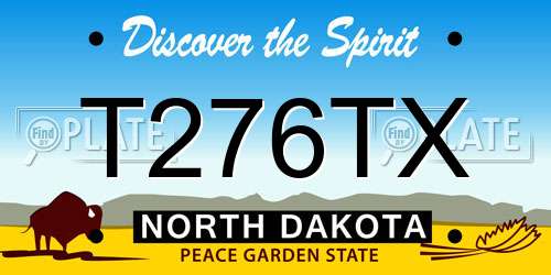 T276TX North Dakota License Plate