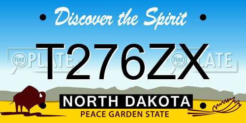 T276ZX North Dakota License Plate